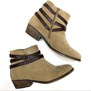 NWOB WHITE MOUNTAIN Suede Ankle Boots 7.5 Taupe